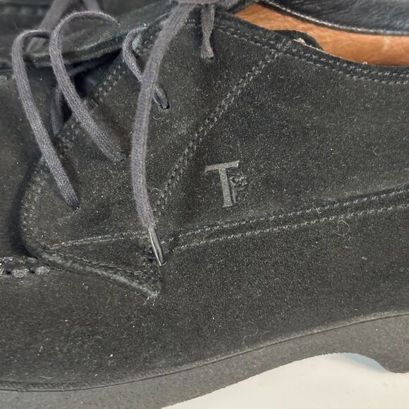 JP Tod\'s Men Suede Lace Up Casual Shoes Black Luxury Brand Made In Italy Size 40 main image 5